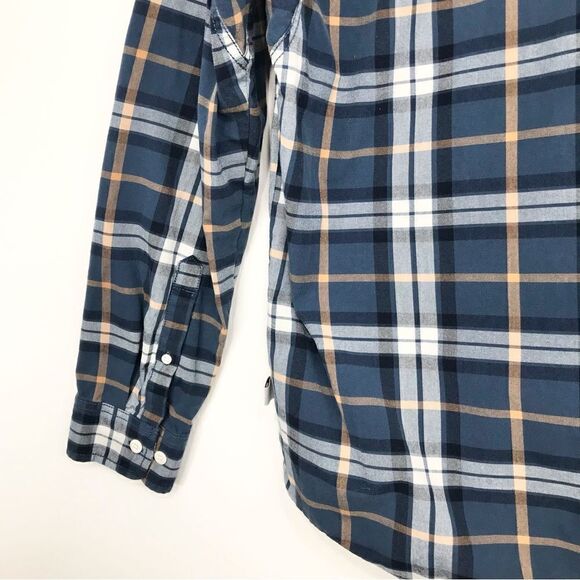 The North Face Blue Plaid 100% Cotton Button Up Long Sleeve Shirt - Picture 9 of 16